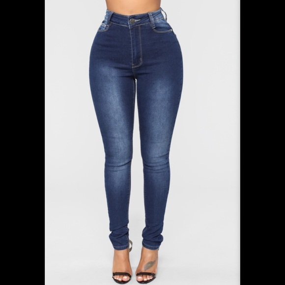 Fashion Nova Dark Wash High Waisted Skinny Jeans - Picture 5 of 7